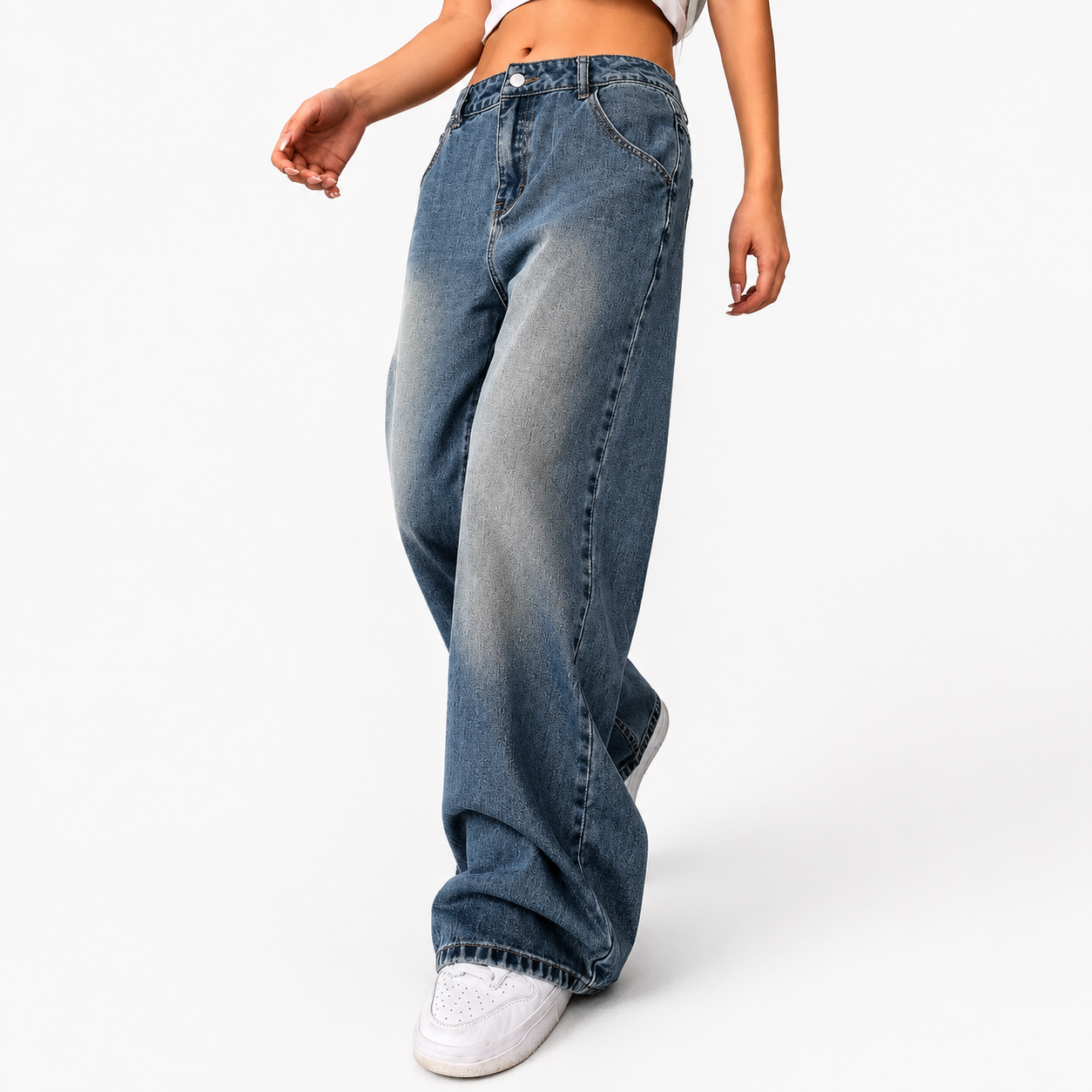 American Women’s Washed Vintage Denim Pants