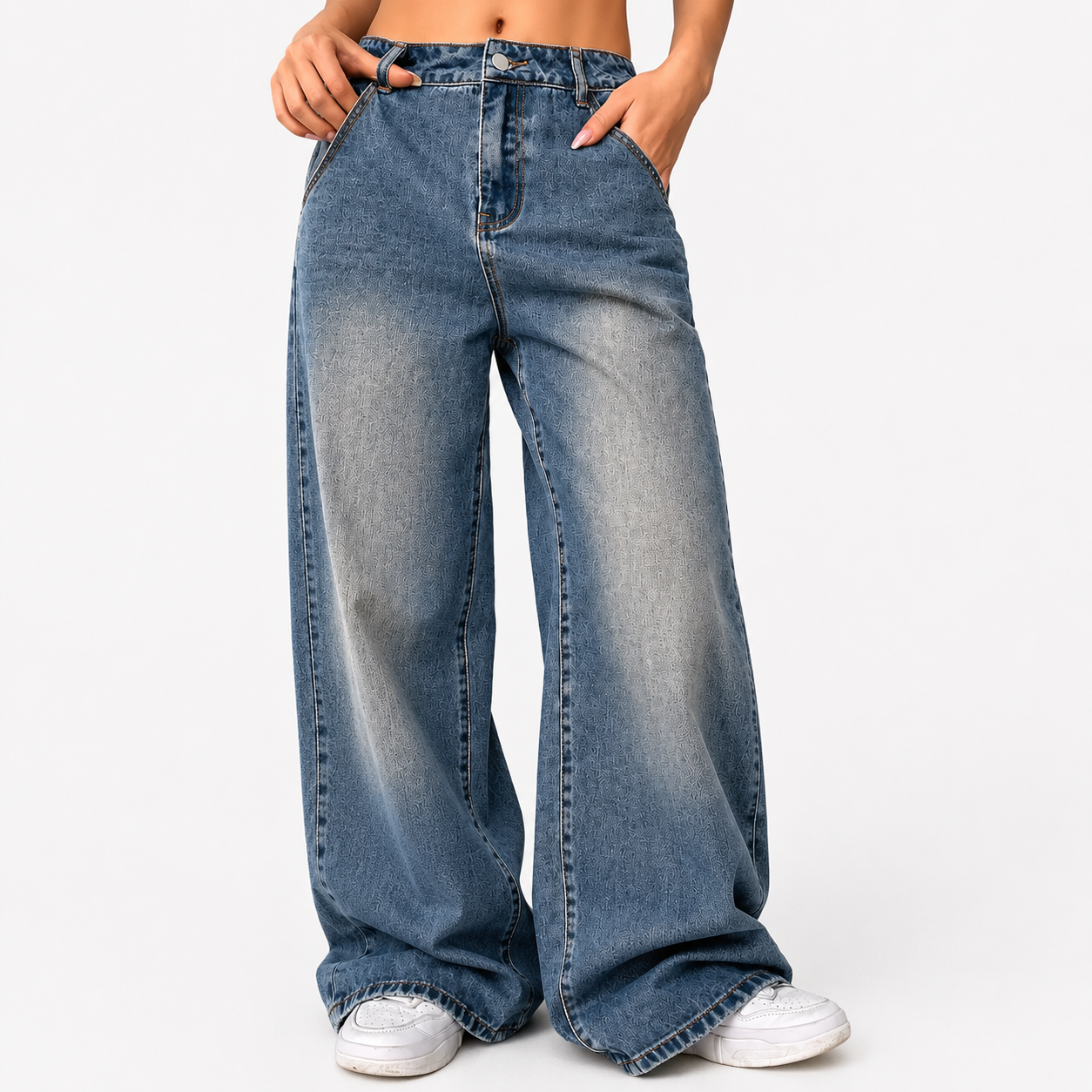 American Women’s Washed Vintage Denim Pants