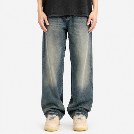 Men’s Casual Loose Drooping Straight Jeans