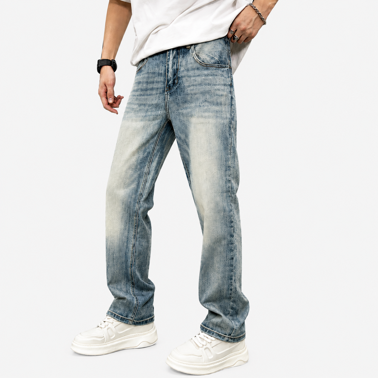 Casual Light Straight Fit Blue Jeans