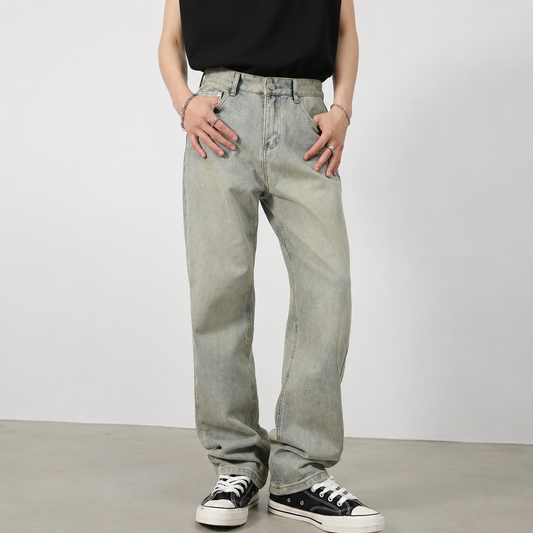Japanese Style Straight Fit Casual Jeans