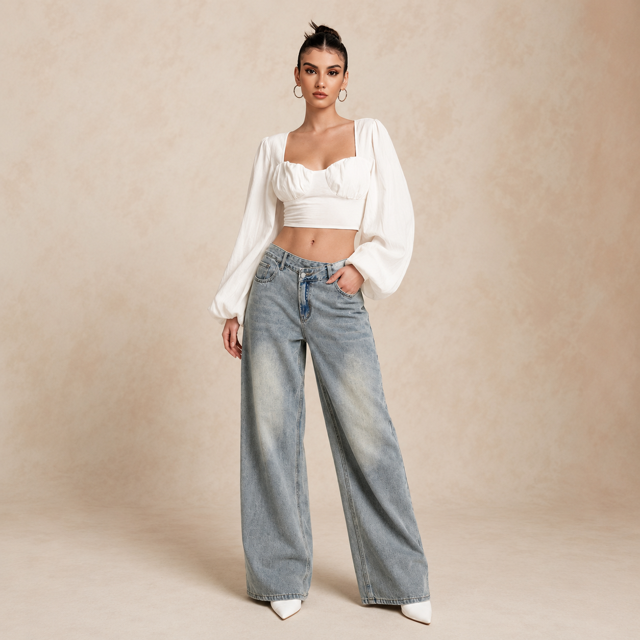 Loose Slightly Flared Street Style Jeans