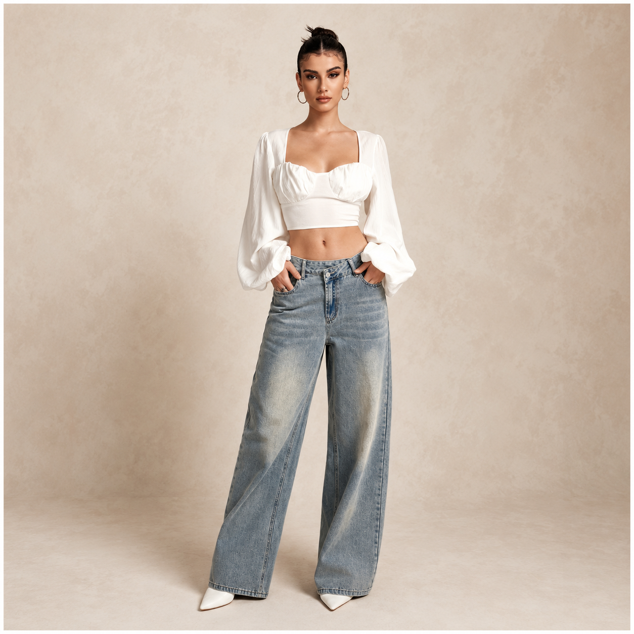 Loose Slightly Flared Street Style Jeans