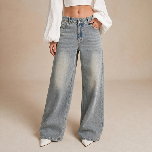 Loose Slightly Flared Street Style Jeans