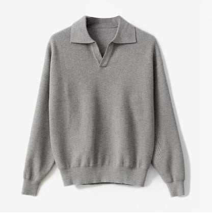 Men’s Solid Color Loose Long Sleeve Shirt