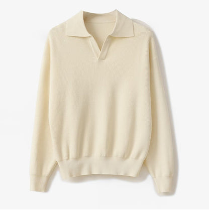 Men’s Solid Color Loose Long Sleeve Shirt