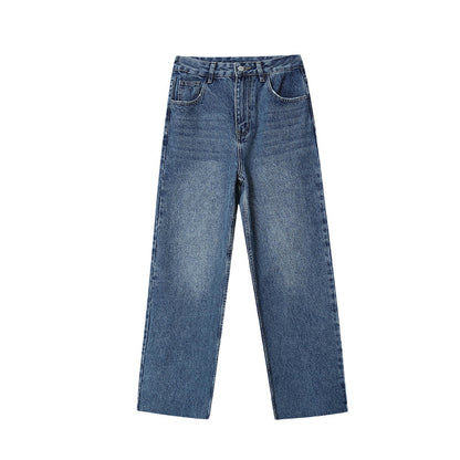 Retro High Waist Slimming And Wide Leg Jeans