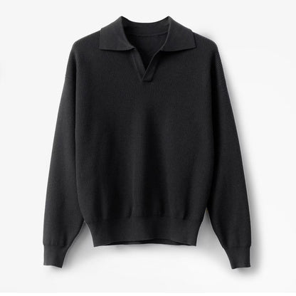 Men’s Solid Color Loose Long Sleeve Shirt