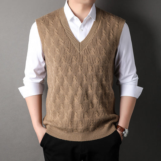 Men's Twisted Loose Woolen Vest