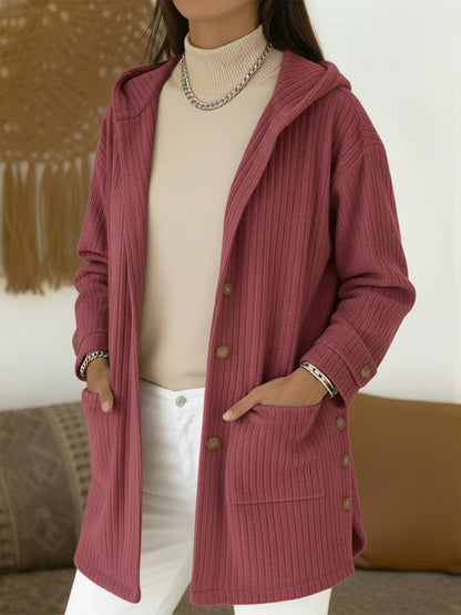 Women's Loose Hooded Corduroy Casual Cardigans