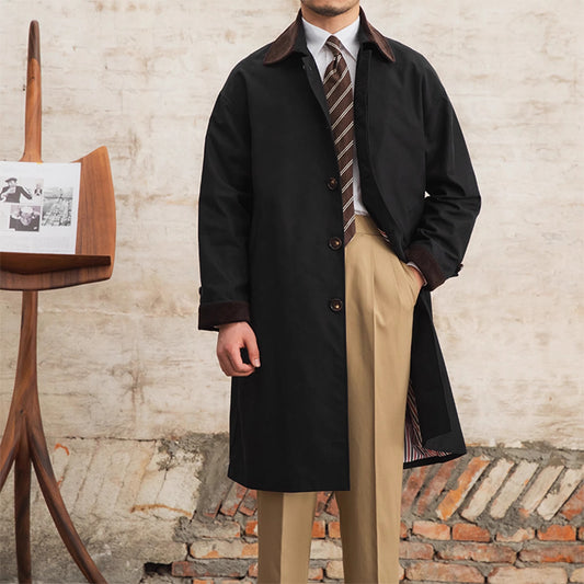 Spliced Corduroy Half-Length Windbreaker