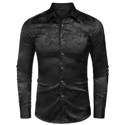 Silk Satin Retro Dress Shirt