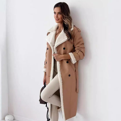 Winter Double-Breasted Belted Trench Coat