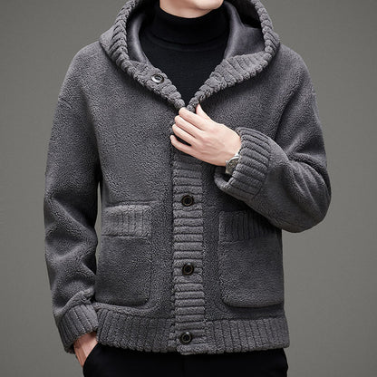 Double-Sided Cashmere Fur Hoodie Jacket