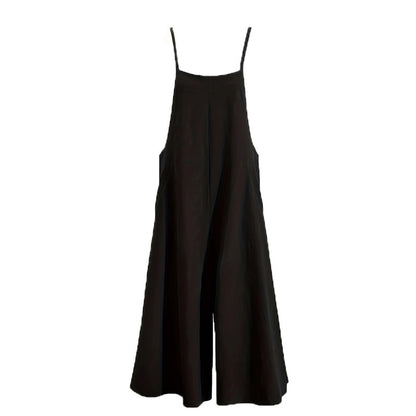 Solid Color Sleeveless Casual Jumpsuit