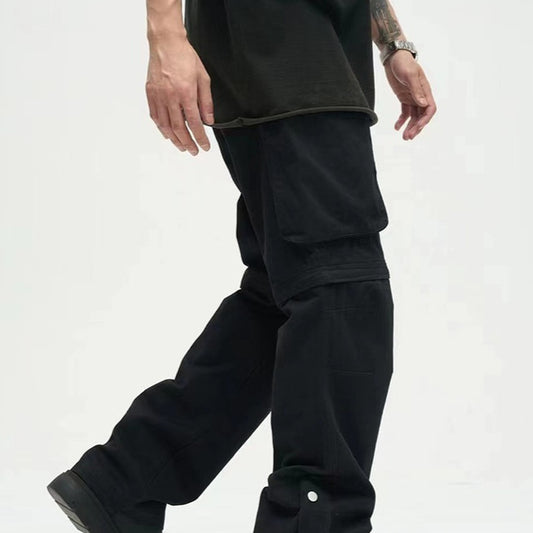 Loose Straight Large-Pocket Pants