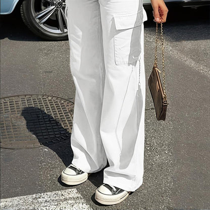 Solid Color Wide Leg Cargo