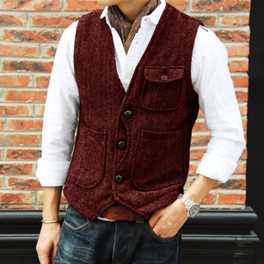 Herringbone Men’s Suit Vest