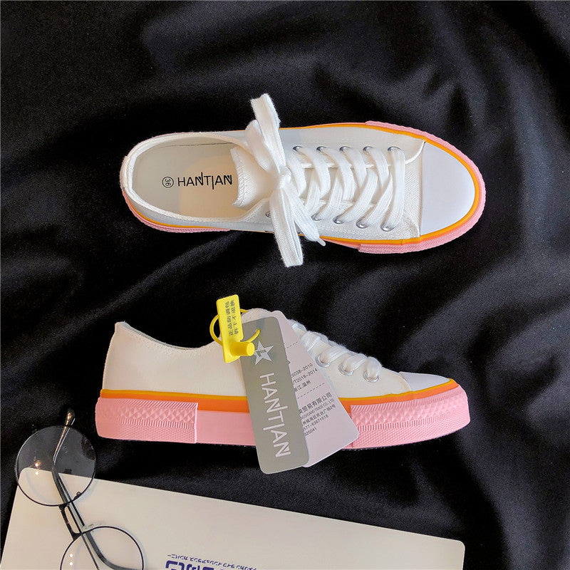 Klassieke crème blauwe canvas dames schoenen