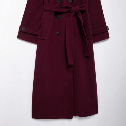 Women Double-breasted Woolen Coat