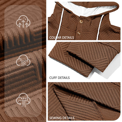Men’s Jacquard Hooded Sweater Coat