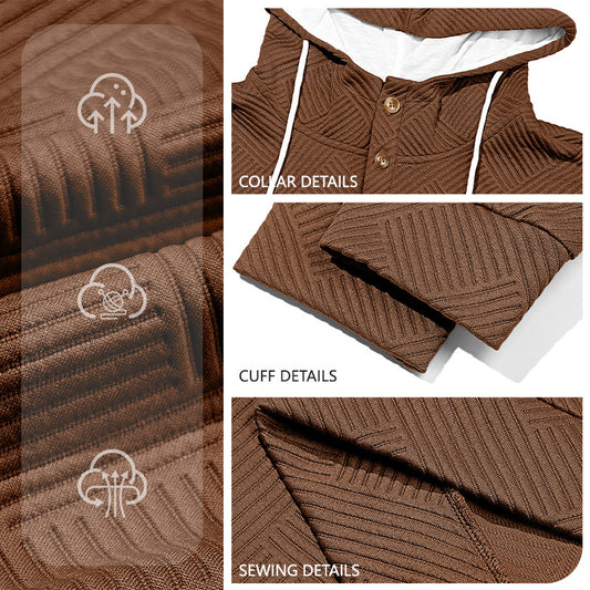Men’s Jacquard Hooded Sweater Coat