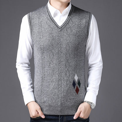 V-Neck Wool Vest for Fall & Winter