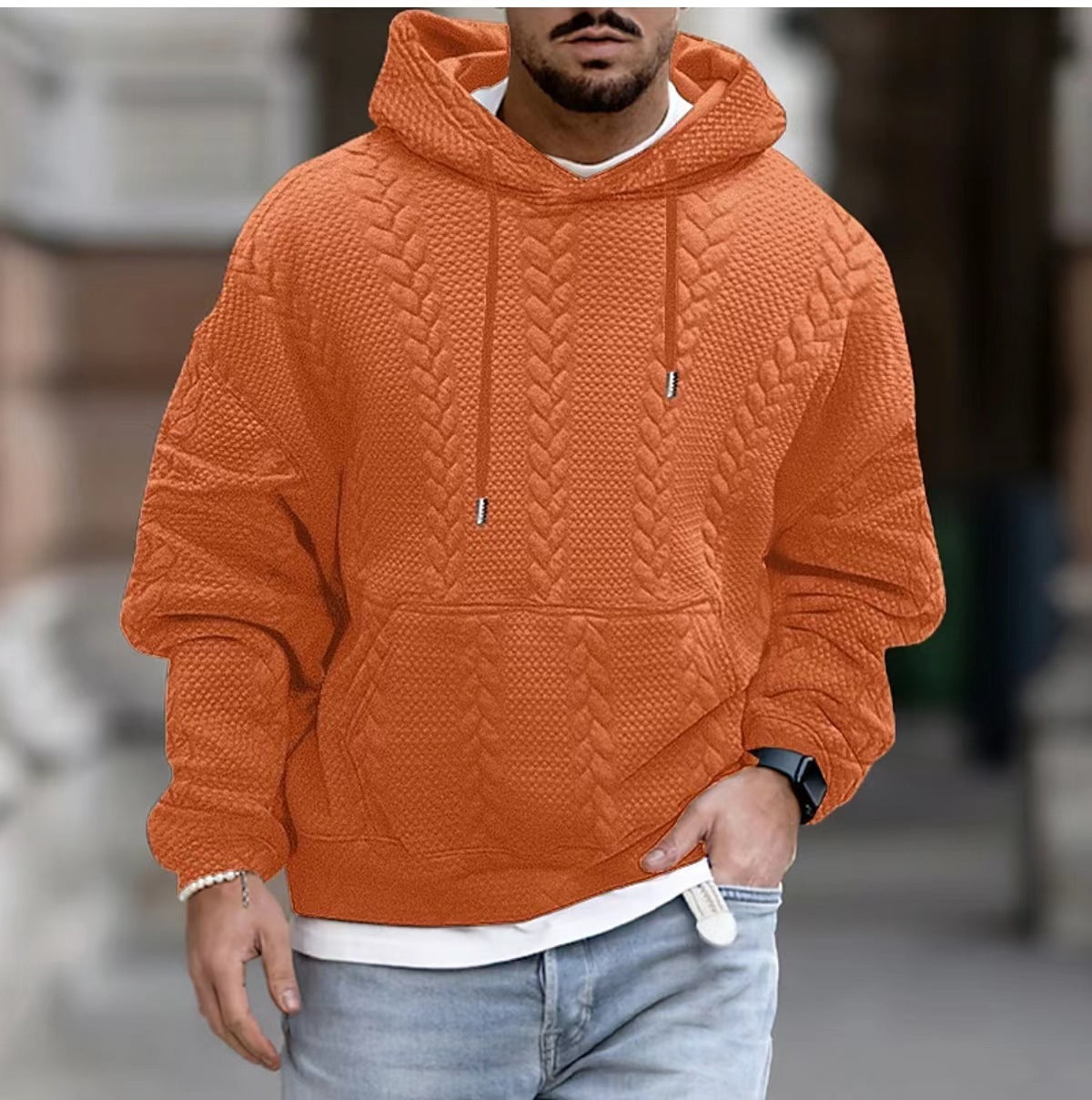 Solid Color Long-Sleeved Sweater