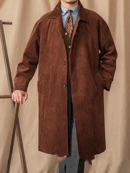 Autumn Corduroy Long-Cut Coat