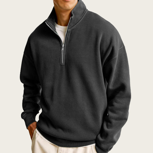 Half-Zip Stand Collar Sweater