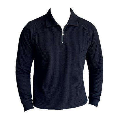 Men’s Seersucker Half-Zip Polo Shirt