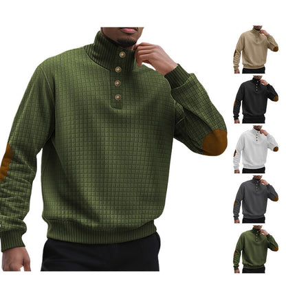 Plaid Stand-Collar Sweater