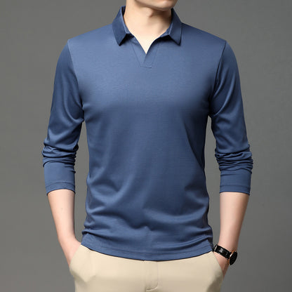 Men’s Solid Color Lapel Shirt