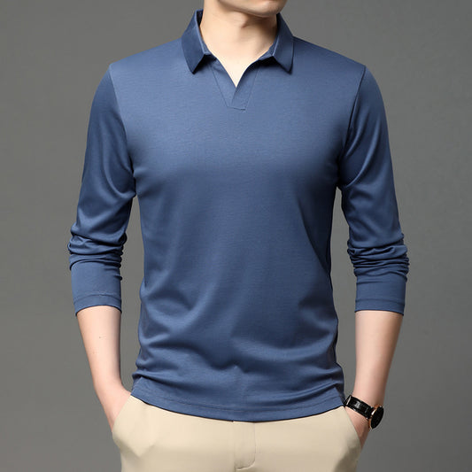 Men’s Solid Color Lapel Shirt