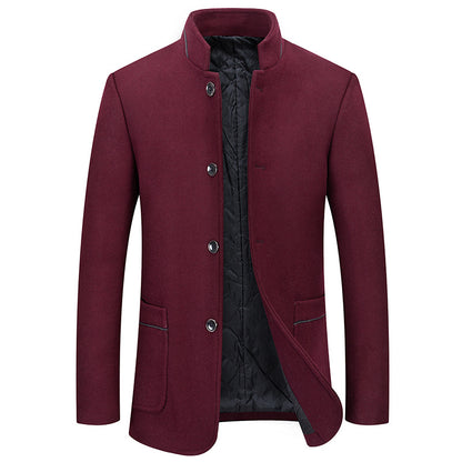 Men's Fashion Casual Woolen Trench Coat