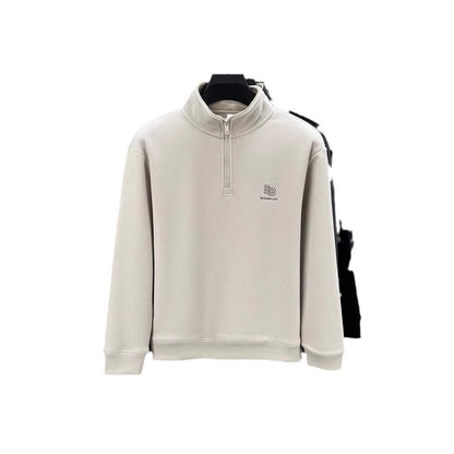 Half-Zip Velvet Padded Sweater