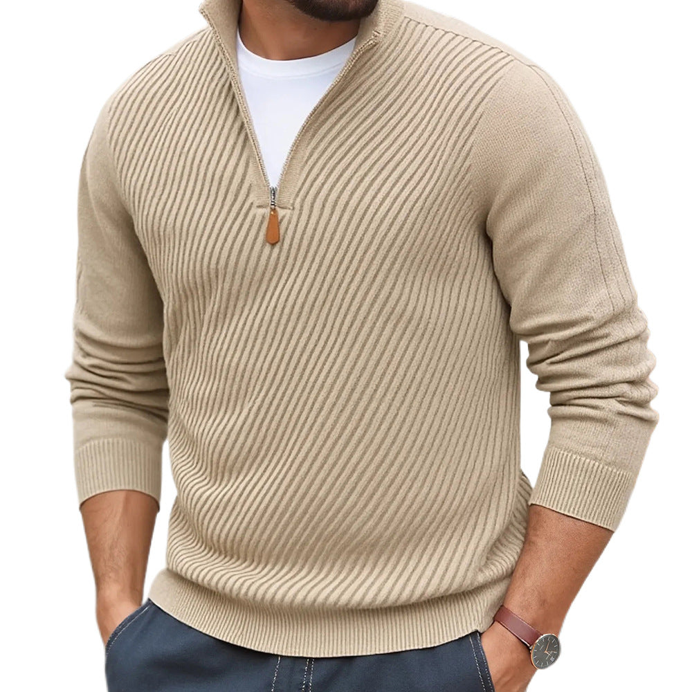 Men's Twill Knit Turtleneck Sweatshirt