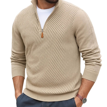 Men's Twill Knit Turtleneck Sweatshirt