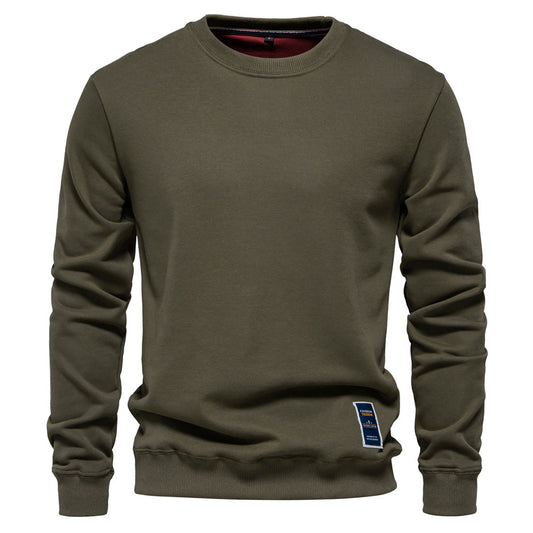 Loose Solid Color Crew Neck Sweater