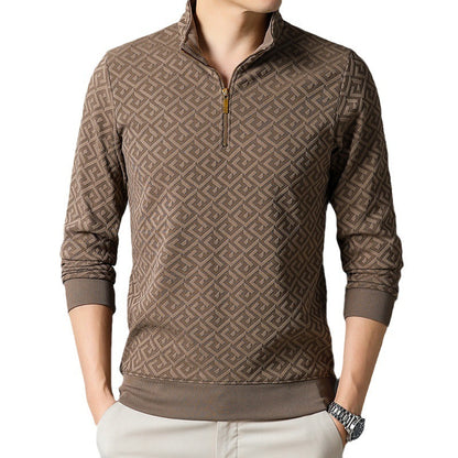 Long Sleeve Zipper Lapel Tee