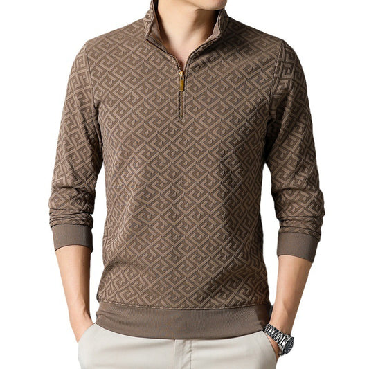 Long Sleeve Zipper Lapel Tee
