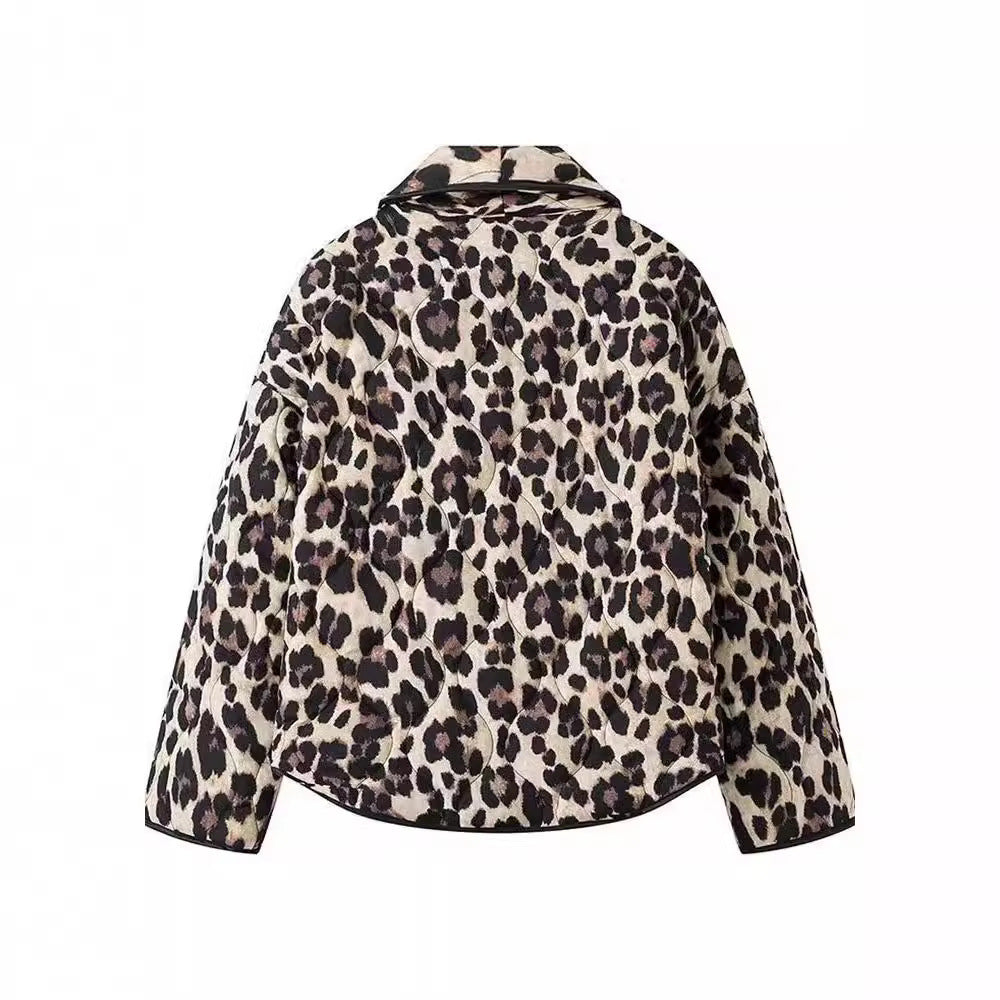 Leopard Print Lapel Coat