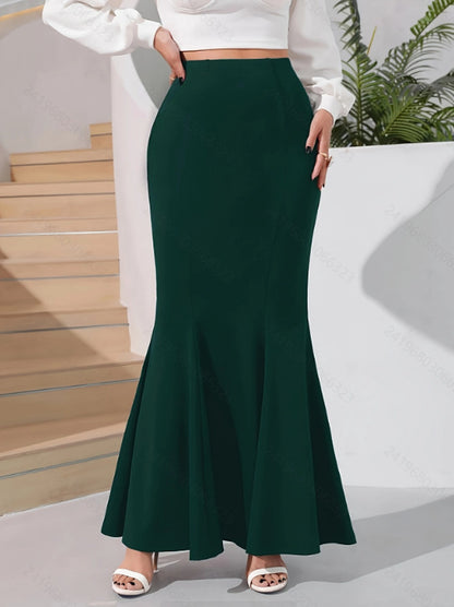 Polyester Temperament Sheath Fishtail Skirt