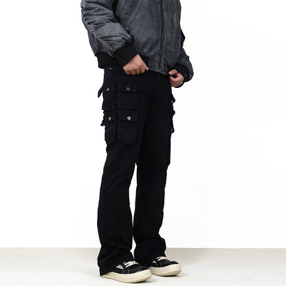 High-Street Multi-Pocket Flared Cargo Pants