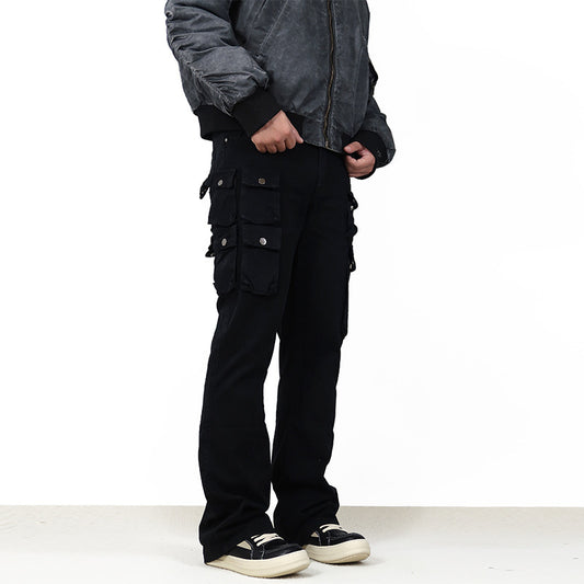 High-Street Multi-Pocket Flared Cargo Pants
