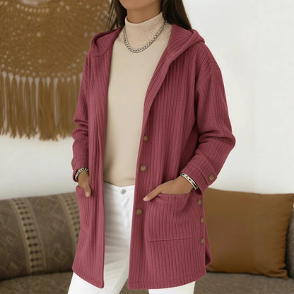 Women's Loose Hooded Corduroy Casual Cardigans