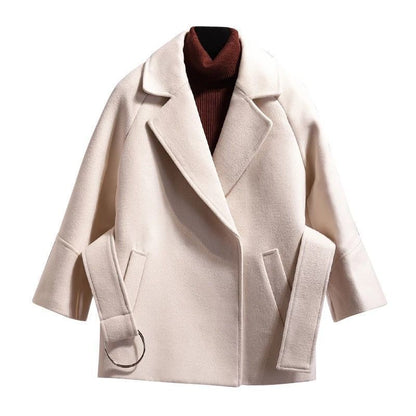 Wool Waist Trimming Short Coat