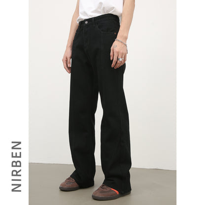 Black Weila Loose Straight Jeans