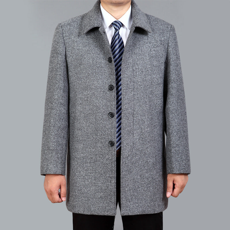 Men's Woolen Coat Mid-length