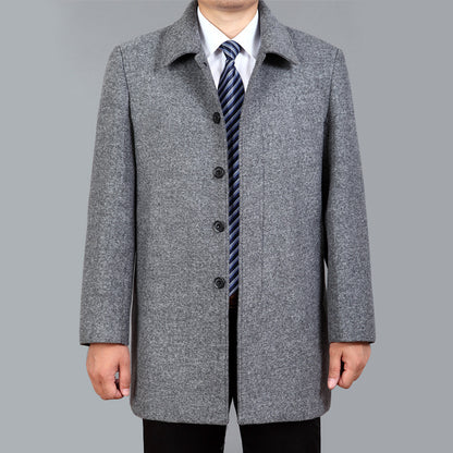Men's Woolen Coat Mid-length